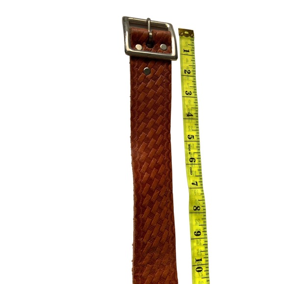 Orion Leather Light Brown Full Grain Braided Leather Belt B 48 - Picture 4 of 4